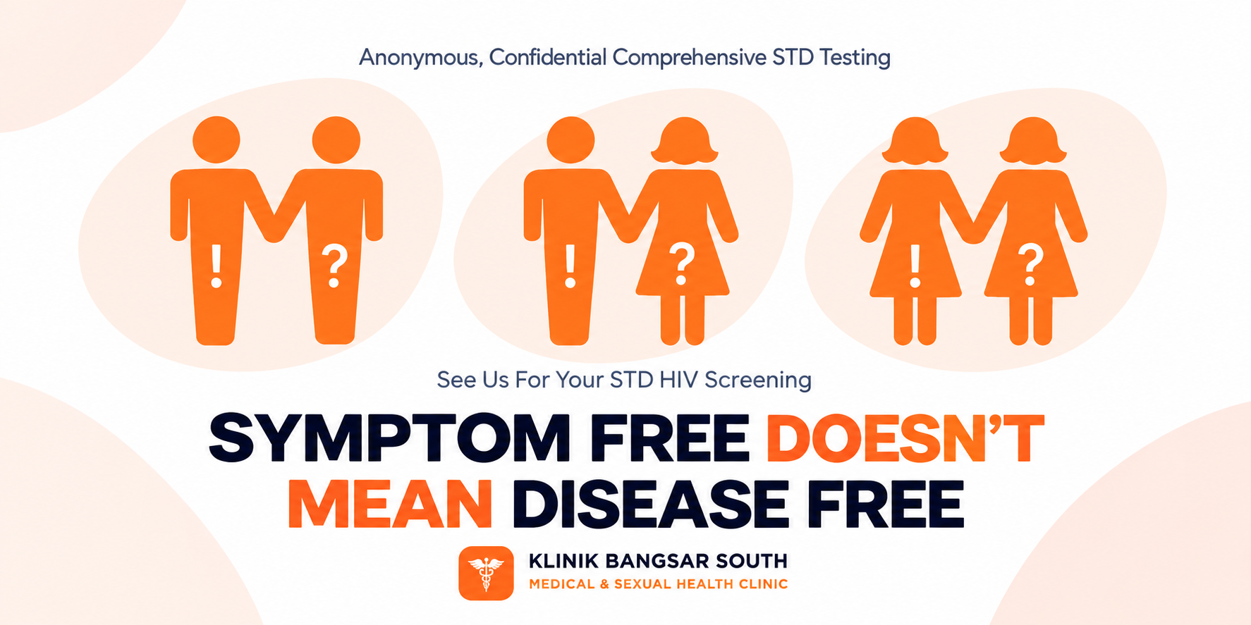 Anonymous, confidential comprehensive STD testing. Symptom-free doesn’t mean disease-free.